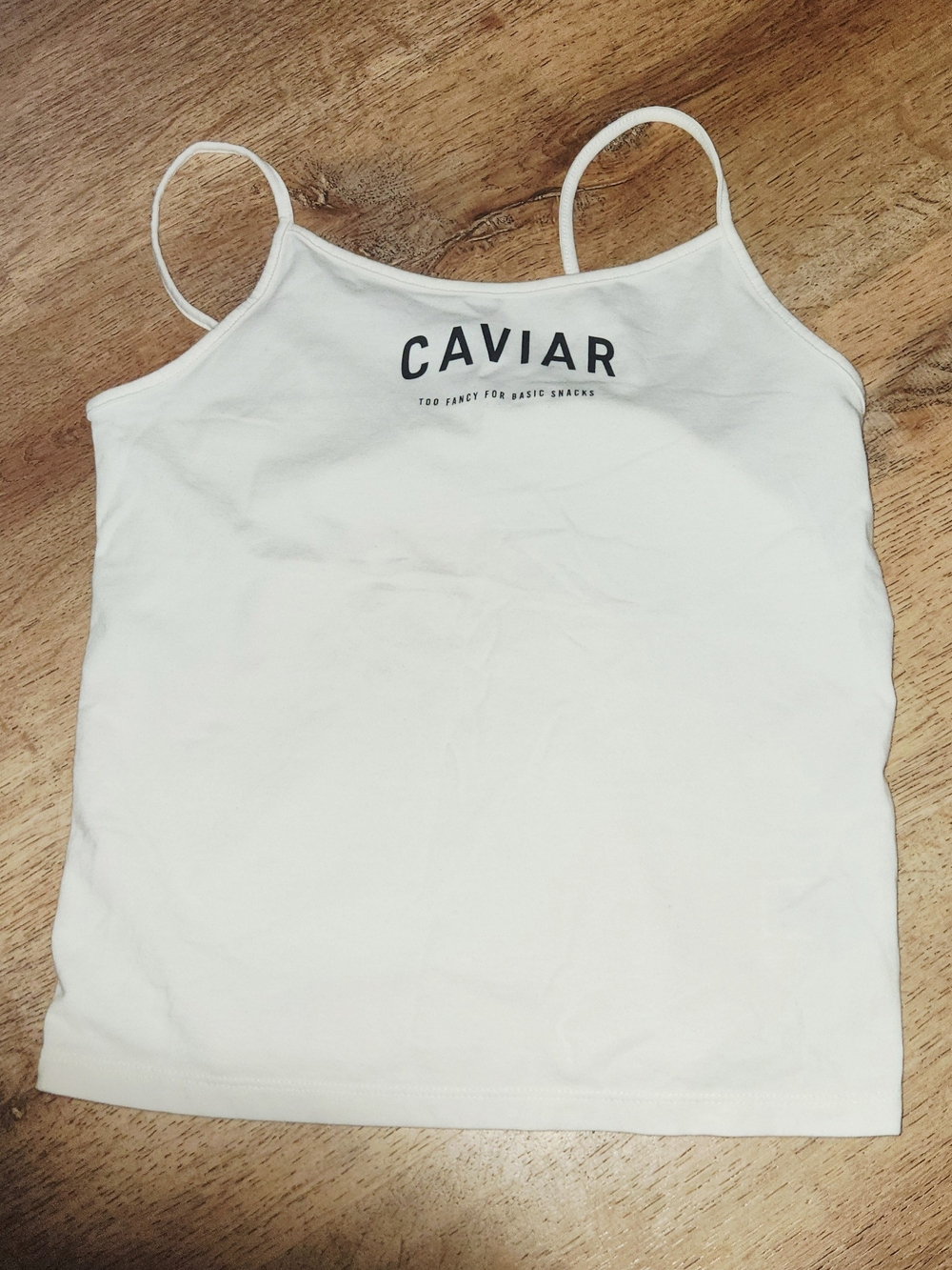 Avia White Spaghetti Strap Cami with Caviar Logo